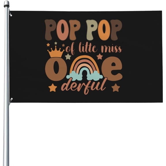 Pop Pop of Miss Onederful Flags 3x5 Outdoor Personalized Flag Outdoor Banner for Boys Room 3x5 Ft