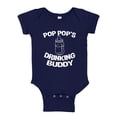 thumbnail image 1 of Pop Pop's Drinking Buddy Baby Bodysuit One Piece 6 mo Navy Blue, 1 of 3