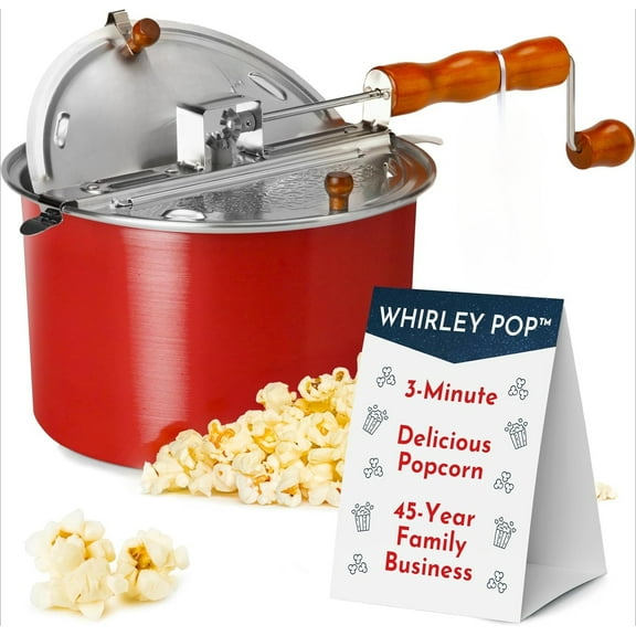 Pop Popcorn Maker - Gourmet Popcorn Popper, Pot With Nylon Gears, 3-Minute Stove Top Popper