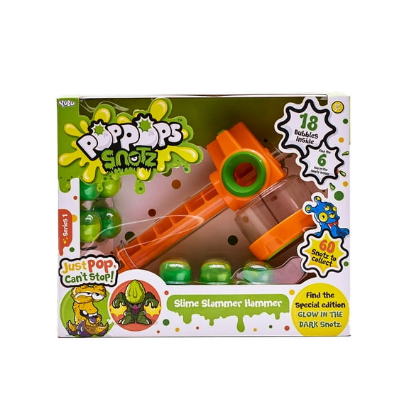Pop Pops Snotz Slime Slammer Hammer Play Set - 18 Bubbles Inside