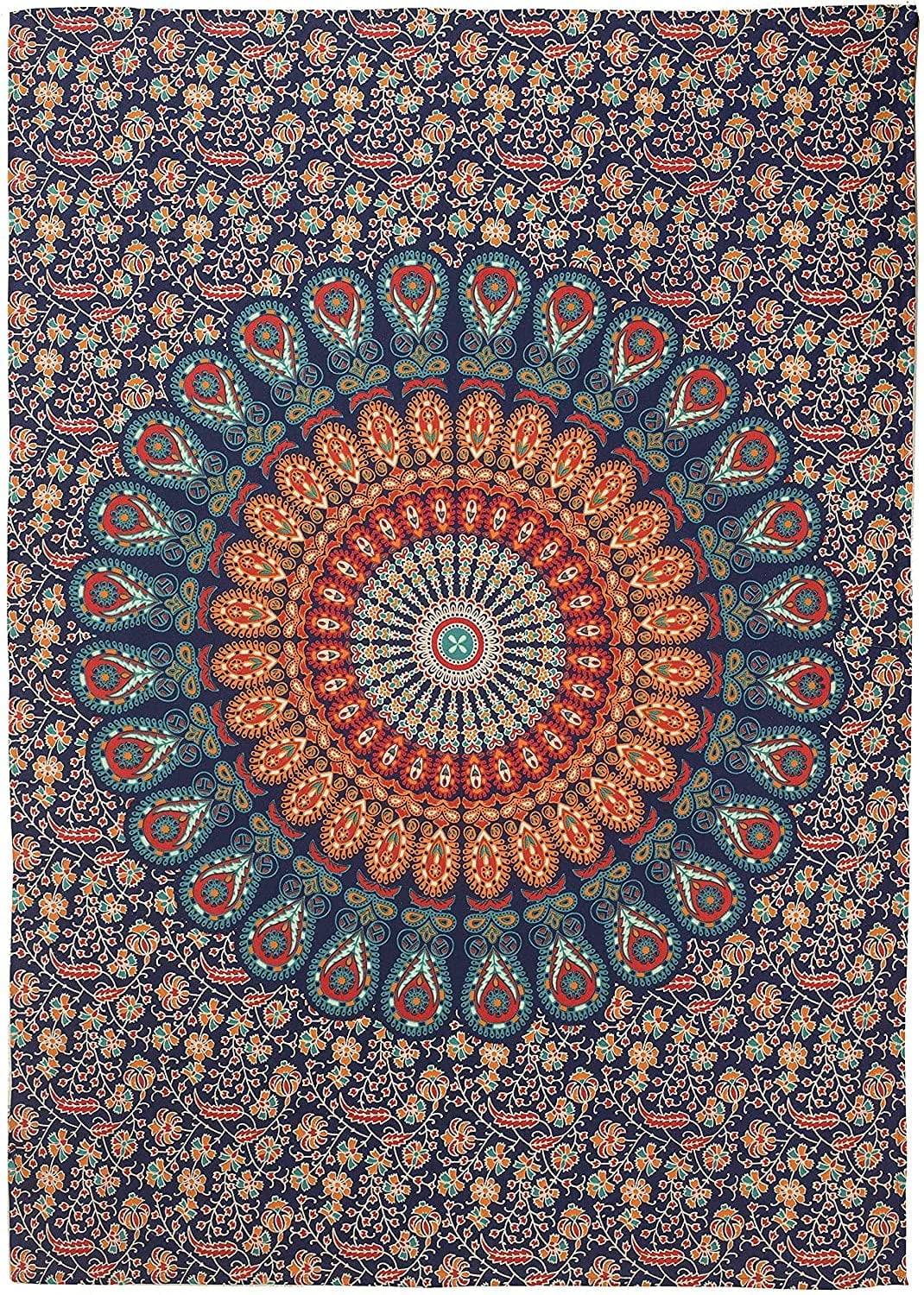 Ombre Mandala Tapestry Hippie Cotton Tapestries Psychedelic Indian  Traditional Wall Decor Tapestry Bohemian Wall Hangings Queen Size Tapestry  For Living Room Dorm Decor 