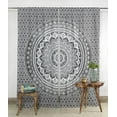 thumbnail image 1 of Pop Popular Handicrafts Mandala Curtain Panels Indian Hippie Bohemian Ombre Valance Sheer Black and White, 1 of 6