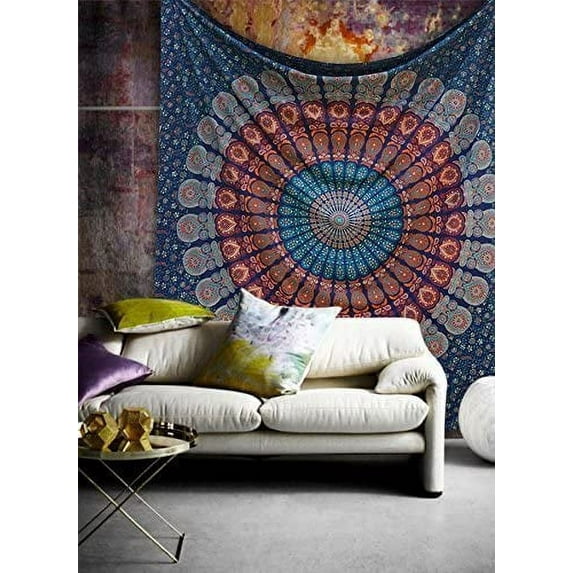 Pop Popular Handicrafts Queen Hippie Mandala Bohemian Psychedelic Intricate Floral Design Indian Bedspread Magical Thinking Tapestry