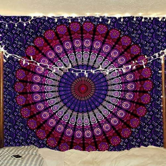 Pop Popular Handicrafts Twin Hippie Mandala Bohemian Psychedelic Intricate Floral Design Indian Bedspread Magical Thinking Tapestry
