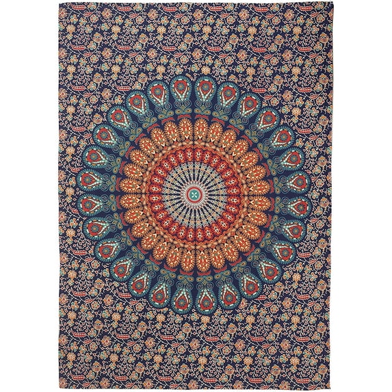 Pop Popular Handicrafts Twin Hippie Mandala Bohemian Psychedelic Intricate Floral Design Indian Bedspread Magical Thinking Tapestry