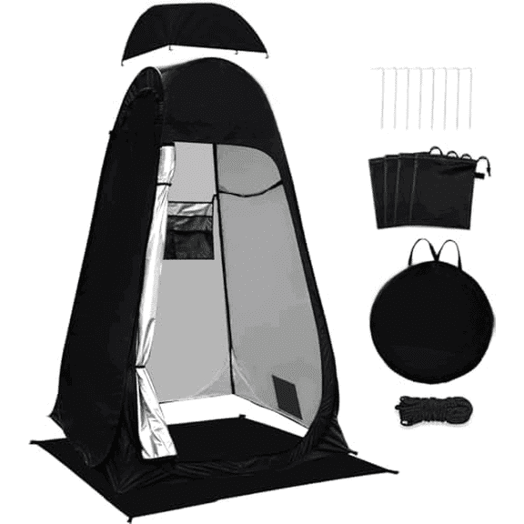 Pop Up Privacy Shower Tent with Carry Bag, Portable Outdoor Toilet Changing Dressing Room,Easy Set with rain shelter, Instant Dressing Bathroom for caming, Hiking, Fishing,UPF 50 & Waterproof,