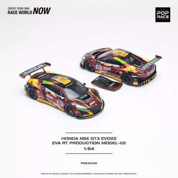 Dronehint.com Pop Race 1:64 Honda NSX GT3 EVO22 EVA RT Production Model 02 Model Car PR640108