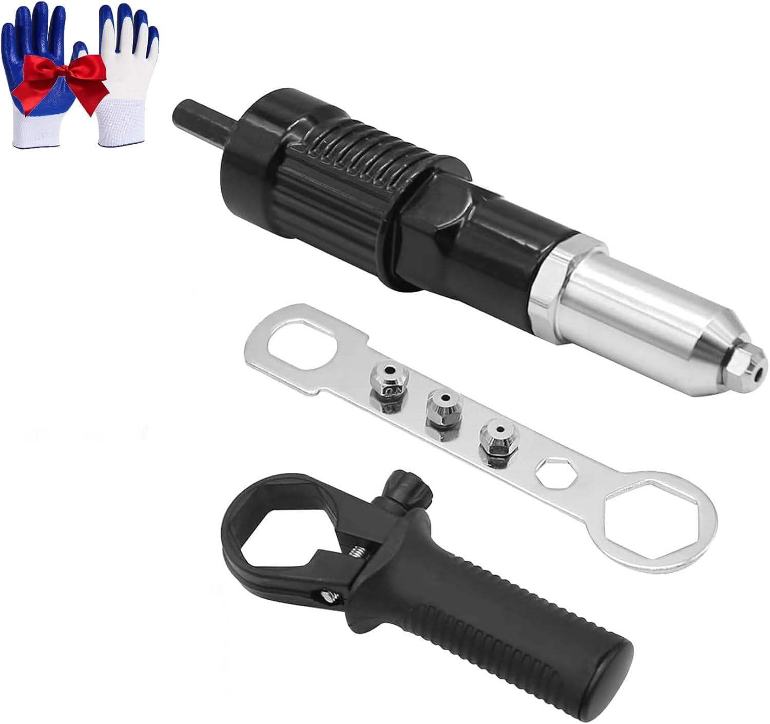 Solid Rivet Power Tool Pop Rivet Drill Attachment, Professional Electric Rivet Gun Adapter Kit ...
