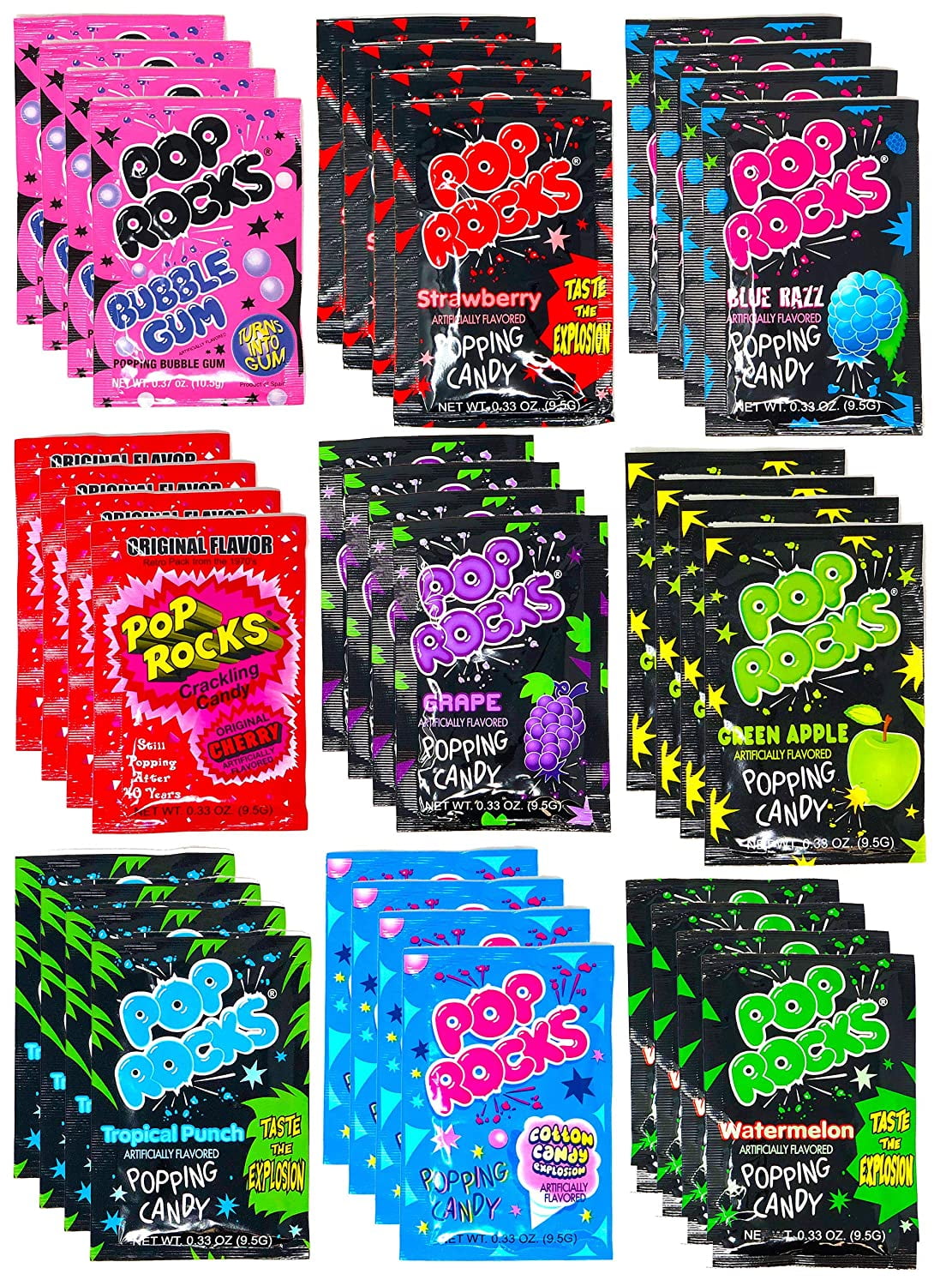 Pop Rocks Crackling Candy Variety Pack Classic Popping Candy Pop