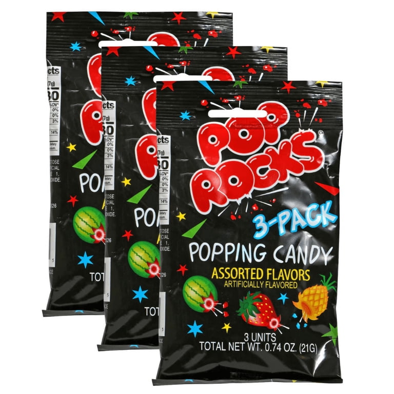 POP ROCKS Candy Variety Pack, Strawberry, Watermelon, Tropical