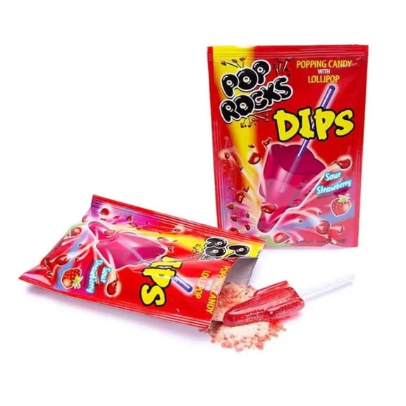 Pop Rocks Dips Sour Strawberry, 18 Count (00722)
