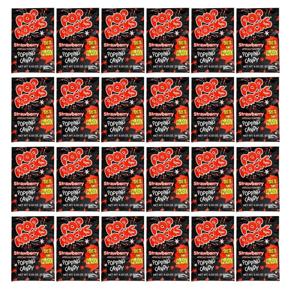 Pop Rocks Strawberry, 24 Pack, Popping Candy, Fun Candy