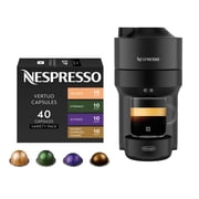 Nespresso Vertuo Pop Coffee and Espresso Maker, Black, with Nespresso Vertuo Coffee Discovery Variety Pack 40 Count Bundle
