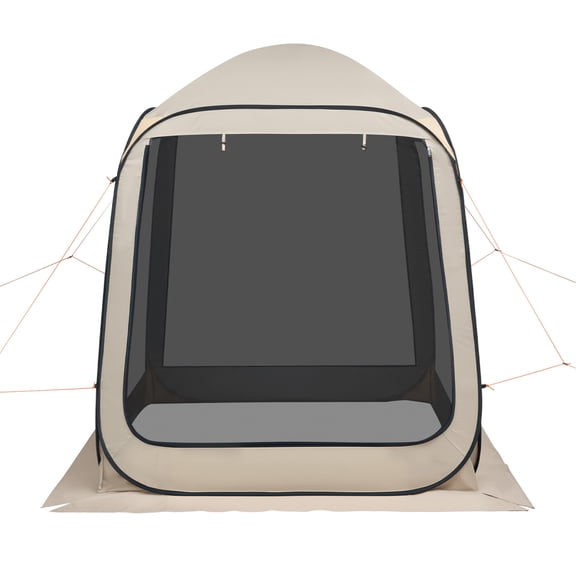Pop Up Screen House Tent Portable Screened in Canopy with Carry Bag Netting Sides and Ground Stakes for Garden Patio Backyard and Outdoor Activities Beige