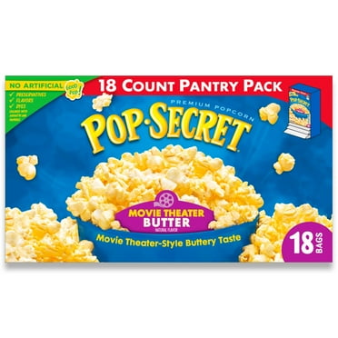Pop Secret Microwave Popcorn, Movie Theater Butter Flavor, 3 oz Sharing Bags, 18 Ct
