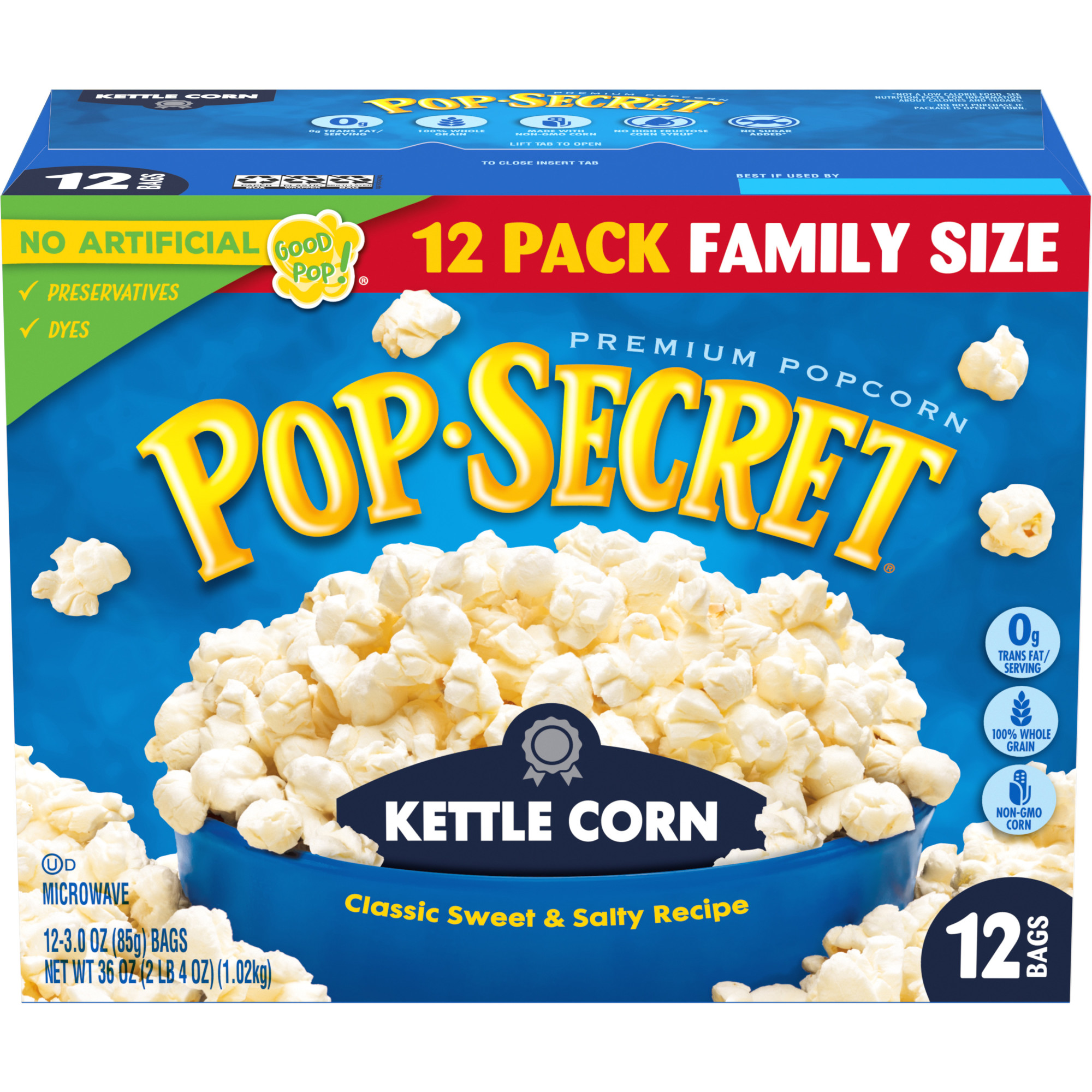 Act II Kettle Corn Microwave Popcorn, 2.75 oz, 6 Count