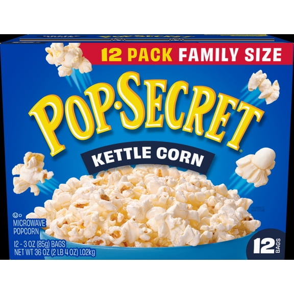 Pop Secret Popcorn, Kettle Corn Microwave Popcorn, 3 oz Sharing Bags, 12 Ct