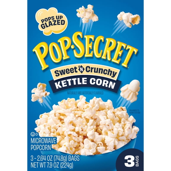 Pop Secret Popcorn, Sweet 'n Crunchy Caramel Microwave Popcorn, 2.64 oz Bags, 3 Ct