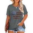 thumbnail image 1 of Pop Seller Women'S Cute Printed Short Sleeve Round Neck Front Shoulder Vintage Short Sleeve Summer Loose Shirt Top Light Gray 4XL, 1 of 5