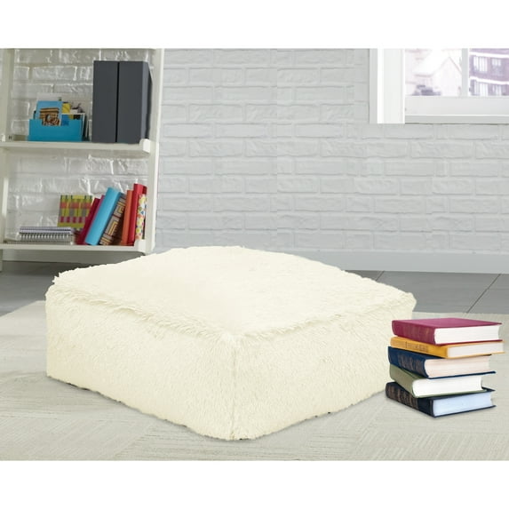 Pop Shop Faux Fur Floor Pillow White