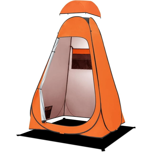 Pop Up Shower Tent, Portable Privacy Camping Changing Tent, Camp Toilet Bathroom Pod with Rain Shelter & Windows, UPF 50+ & Waterproof, 47.2" x 47.2" x 74.8"