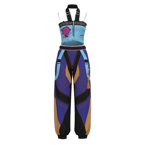 Pop Singer Costume Halloween Costume Stage Outfit Camisole and Pants 2-Piece Set Performance Costume Cosplay