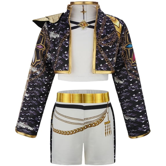 Pop Singer Stage Performance Outfit with Top and Pants Halloween Cosplay Costume