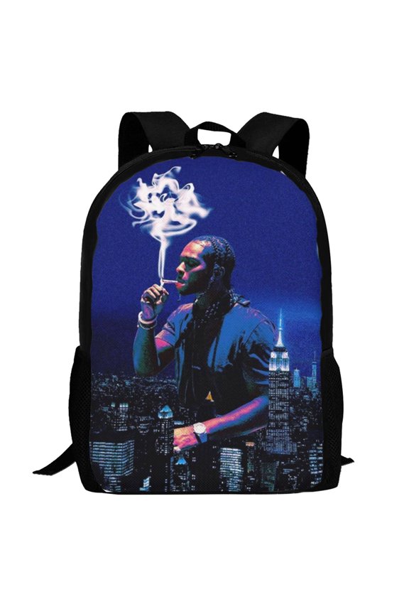 Pop Smoke Backpack,3d Print Laptop Backpack Lightweight Casual Daypack Bookbag Multi-Function Travel Backpack 16.5 In
