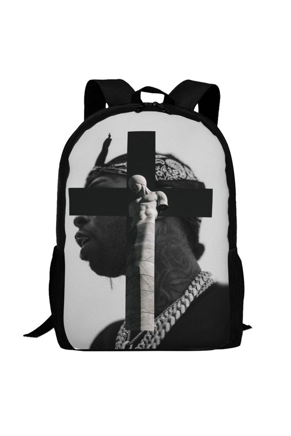 Pop Smoke Backpack,3d Print Laptop Backpack Lightweight Casual Daypack Bookbag Multi-Function Travel Backpack 16.5 In