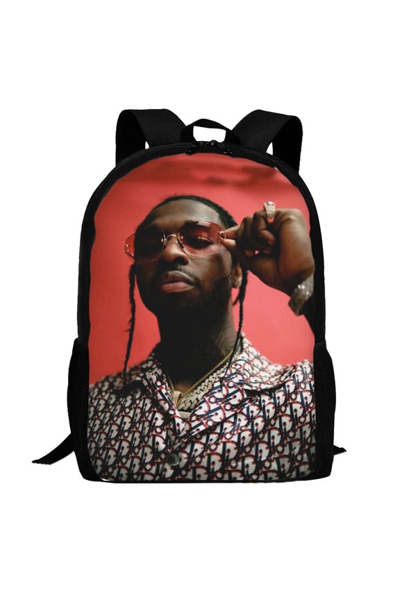 Pop Smoke Backpack,3d Print Laptop Backpack Lightweight Casual Daypack Bookbag Multi-Function Travel Backpack 16.5 In