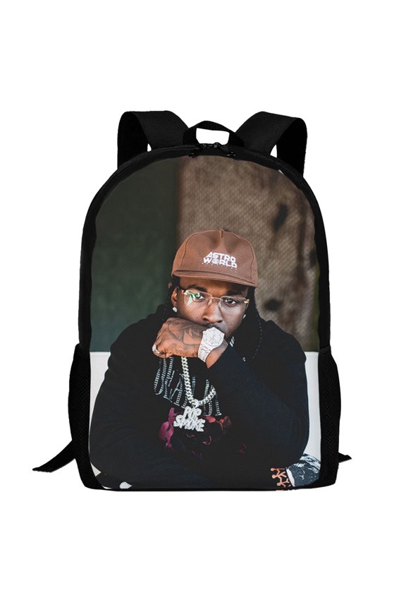 Pop Smoke Backpack,3d Print Laptop Backpack Lightweight Casual Daypack Bookbag Multi-Function Travel Backpack 16.5 In