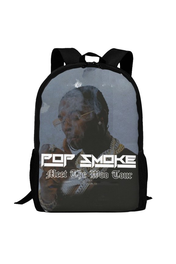 Pop Smoke Backpack,3d Print Laptop Backpack Lightweight Casual Daypack Bookbag Multi-Function Travel Backpack 16.5 In
