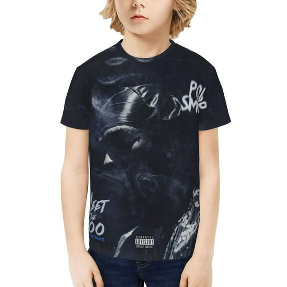 Pop Smoke Kids T-Shirt 3d Printed Graphic T-Shirts Boys And Girls Short Sleeve Shirts For Youth Kids Small