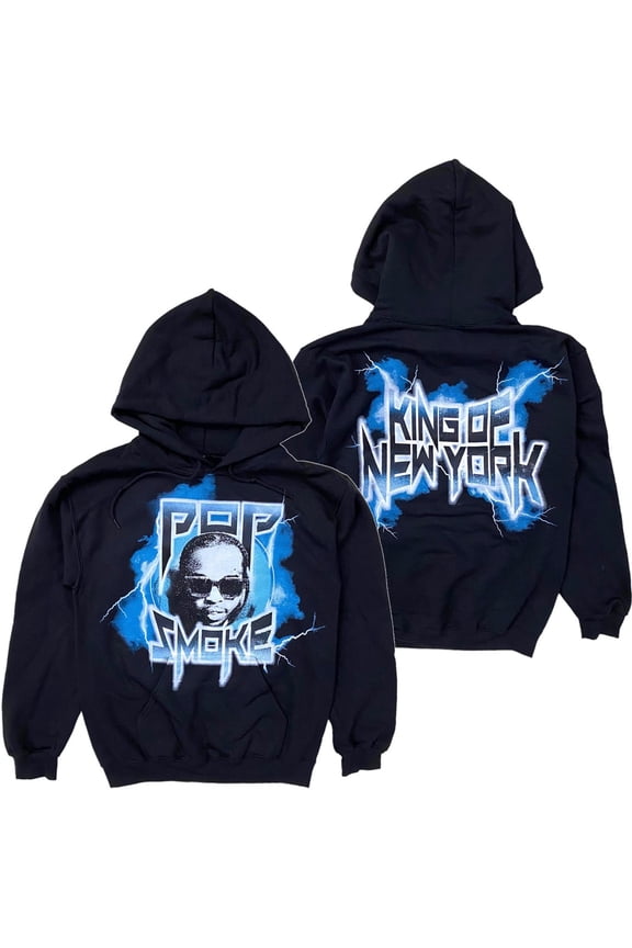 Men's Official Licensed Merchandise King Of New York Hoodie Sweatshirt (Medium, Black)