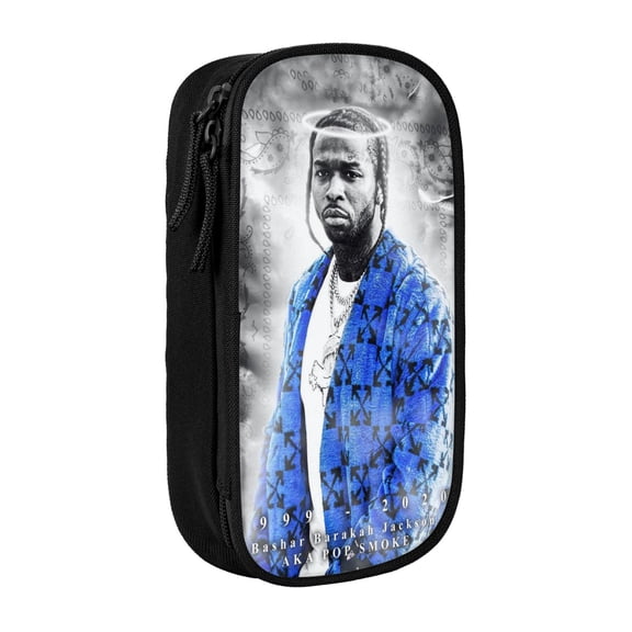 Pop Smoke Pencil Case, Multipurpose Pencase ,Large Capacity Durable Pencil Pouch Storage Pen Bag Organizer Stationery