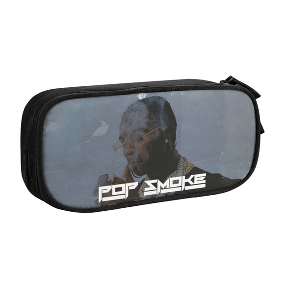 Pop Smoke Pencil Case, Multipurpose Pencase ,Large Capacity Durable Pencil Pouch Storage Pen Bag Organizer Stationery