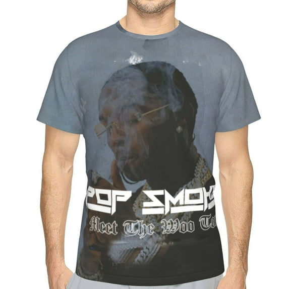 Pop Smoke Unisex 3d Pattern Printed Short Sleeve T-Shirts Casual Graphics Tees Small