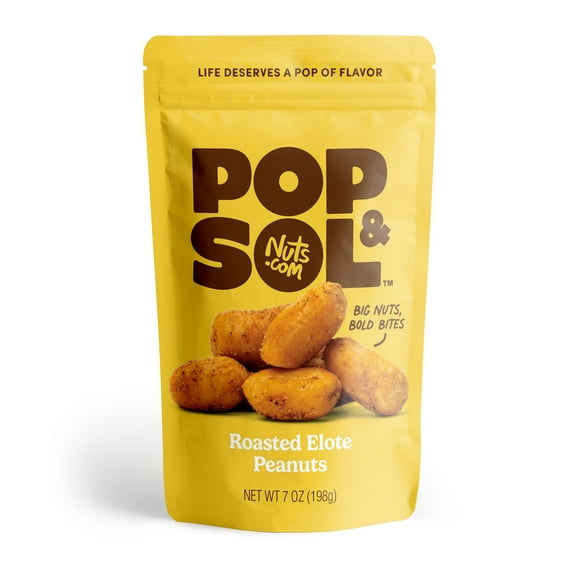 Pop & Sol by Nuts.com, Roasted Elote Peanuts, 7 oz Bag