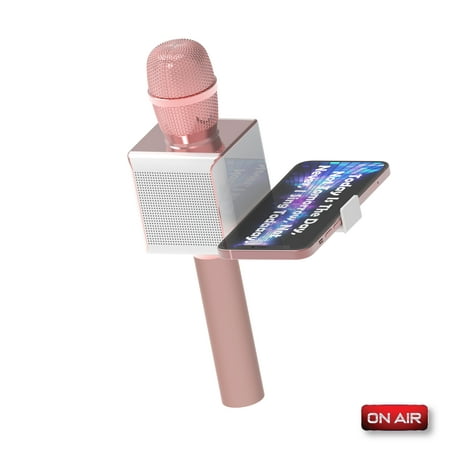 product image of Pop Solo Bluetooth Karaoke Microphone, Rechargeable Microphone and Speaker with Smartphone Holder