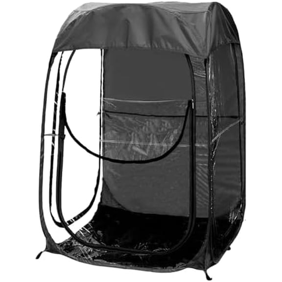 Pop Up Sports Pod Weather Shelter, 1 Person Weatherpod, Lightweight Sports Pod for Games, Fishing, Camping, Smoke Tent Shields from Cold Wind and Rain, Black$$Sport & Recreation Other