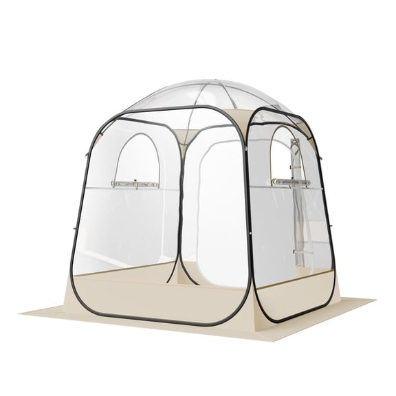 Pop up Sports Tent, 63x63 in Clear Bubble Tent for 2-4 Persons, Waterproof Outdoor Pod with Floor Mat & Top Cover, Garden Igloo Dome Tents Camping Shelter for Events Fishing Cheering
