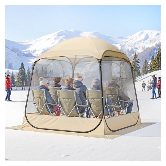 Pop Up Sports Tent 72x72, Clear Bubble Tent for 2-4 Person, Waterproof Outdoor Pod with Floor Mat & Cover, Garden Igloo Dome Tent for Camping Fishing