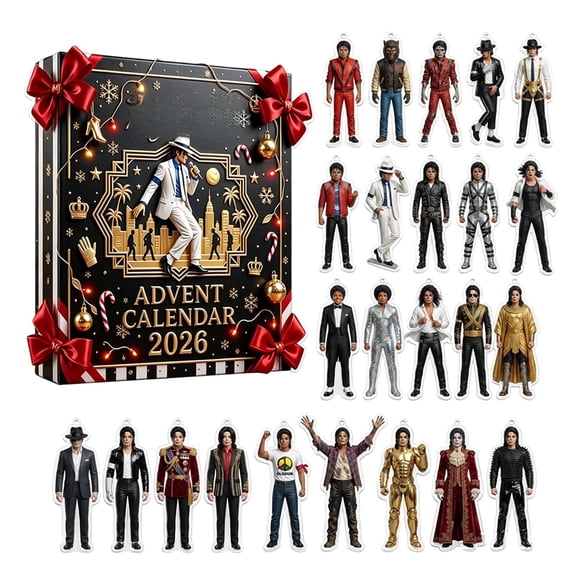 Pop Star Advent Calendar 2026, 24Pcs 2D Acrylic Classic Music Icon Costume Ornaments Countdown Calendar, Legendary Singer Themed Hanging Decor, Holiday Collectible Gift