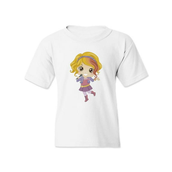 Pop Star Girl Singing T-Shirt Juniors -Image by Shutterstock, x-Small