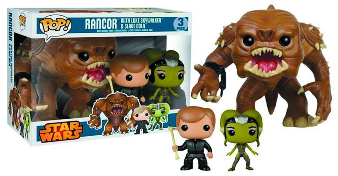 Pop Star Wars Rancor with Luke and Slave Oola Vinyl Figure 3-Pack