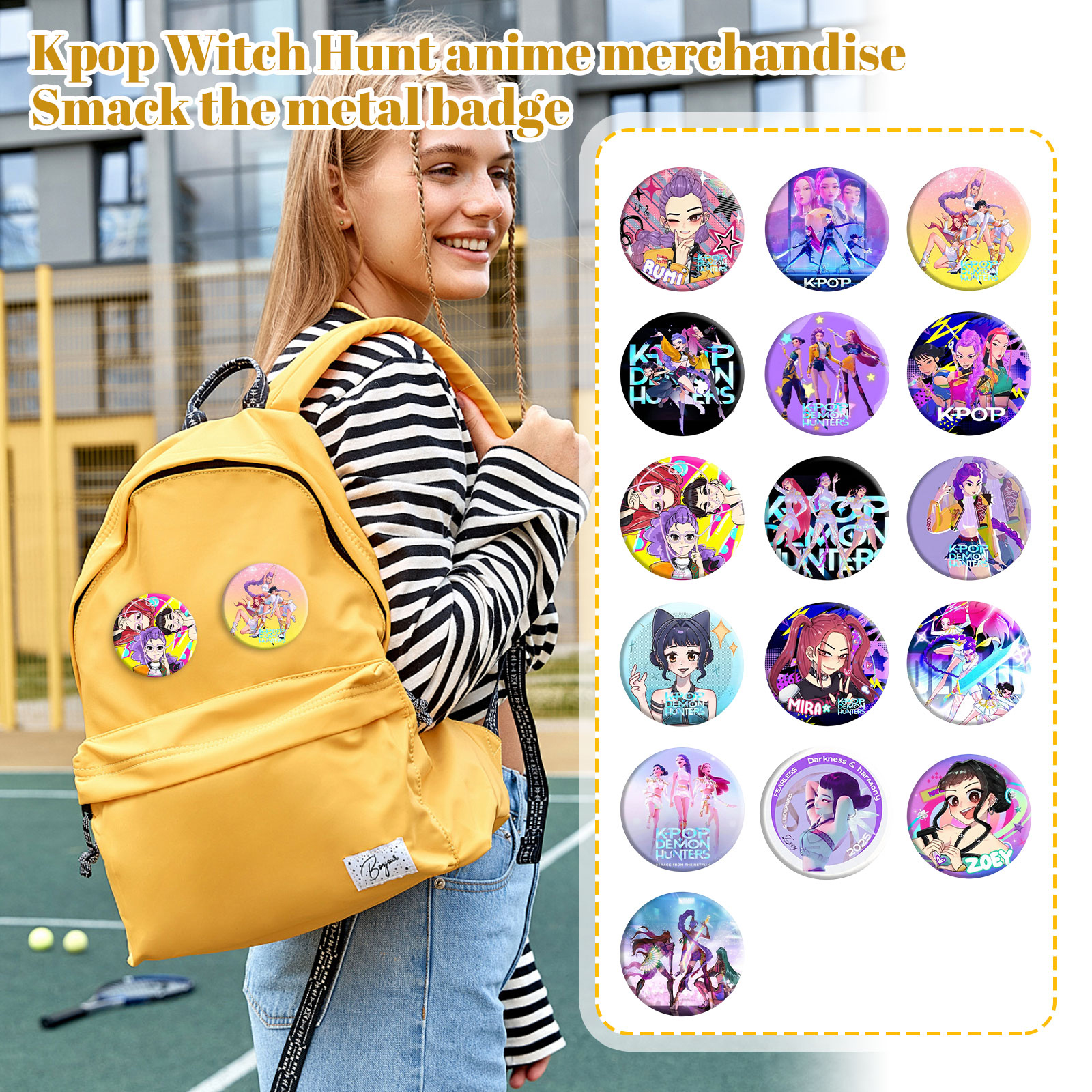 Pop Stars Demon Hunters 2D Acrylic Keychain Backpack Pendant, Acrylic ...