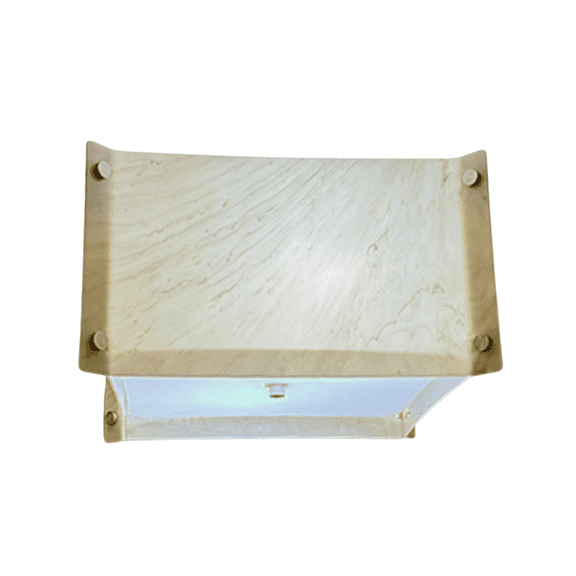 Pop Steady Flush Mount Conversion Kit 16"w Faux Marbled Alabaster Shade