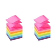 Pop Up Sticky Notes, Strong Adhesive Memo Pad Bulk with Bright Colors, 3x3 Refills Bright Colors Self-Stick Notes Pads, Super Adhesive Sticky Notes, 2 Pads, 400 Sheet/Pad