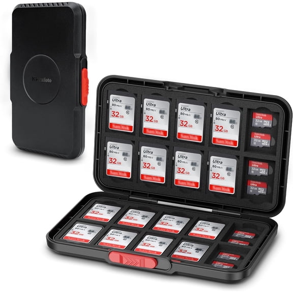 Pop Up Style Memory Card Case,60 Slots Memory Card Holder Wallet for 20 SD SDHC SDXC & 40 Micro SD SDXC SDHC TF MSD Cards,Portable Slim Micro SD Card Case Storage Organizer with EVA Foam Interior