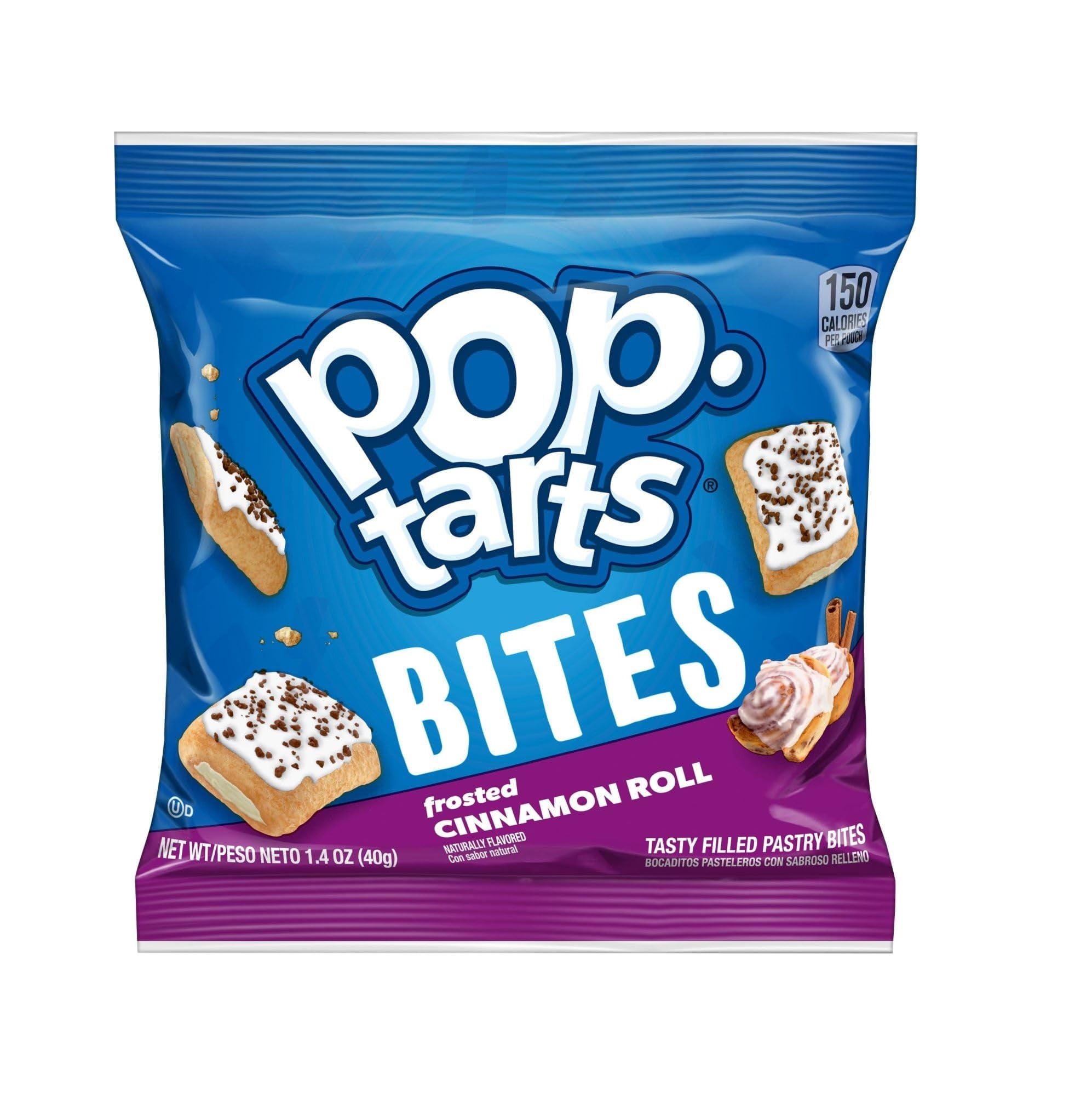 Pop-Tarts Bites Baked Pastry Bites, Kids Snacks, School Lunch, Frosted Cinnamon Roll (5 Boxes, 25 Pouches)